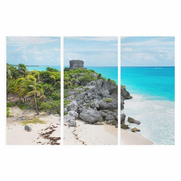 Wanddeko grün Karibikküste Tulum Ruinen