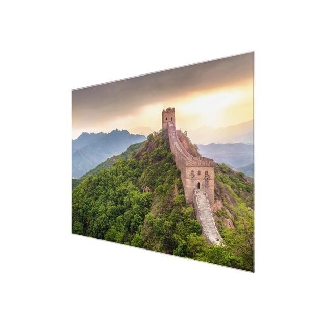 Glasbild Berg Die unendliche Mauer von China