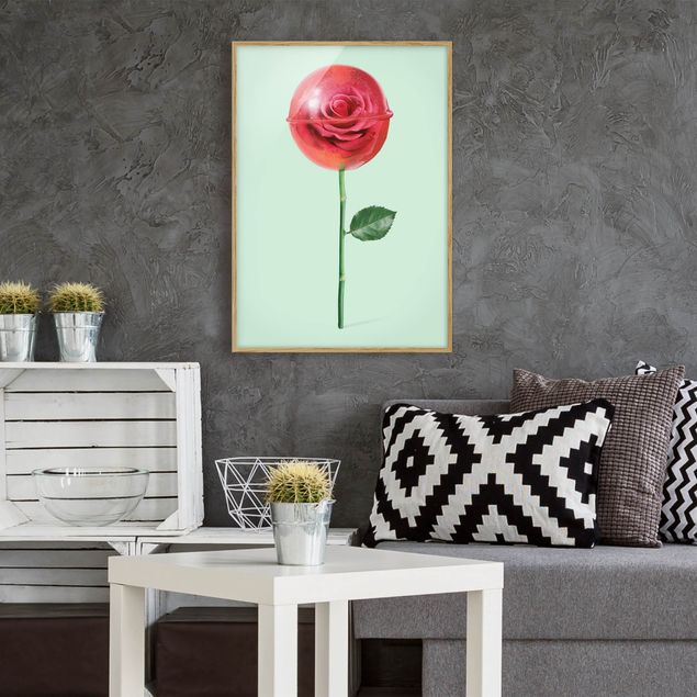 Wohndeko Botanik Rose mit Lollipop
