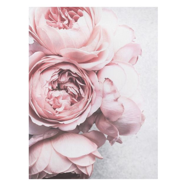 Wanddeko Flur Rosa Pfingstrosenblüten Shabby Pastell