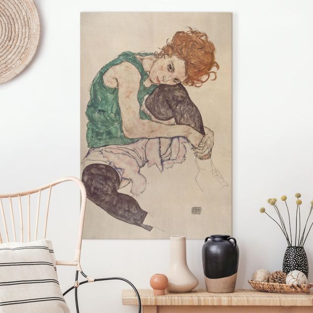 Bilder Expressionismus Egon Schiele - Sitzende Frau mit hochgezogenem Knie