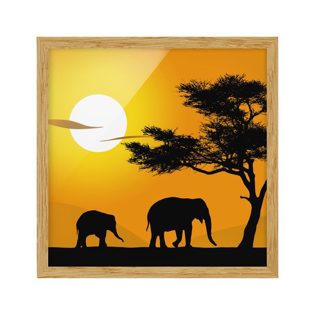 Wanddeko Flur African Elefant Walk