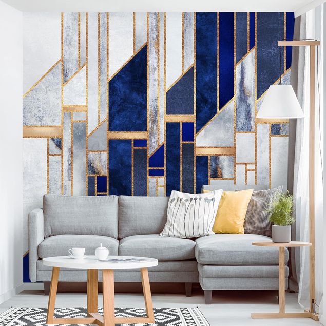 Wanddeko Esszimmer Geometrische Formen mit Gold