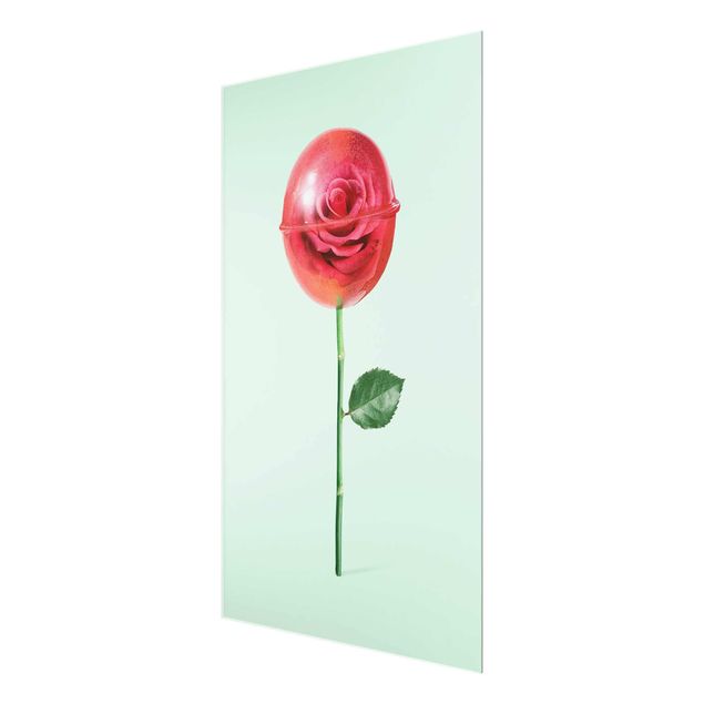 Wanddeko Esszimmer Rose mit Lollipop