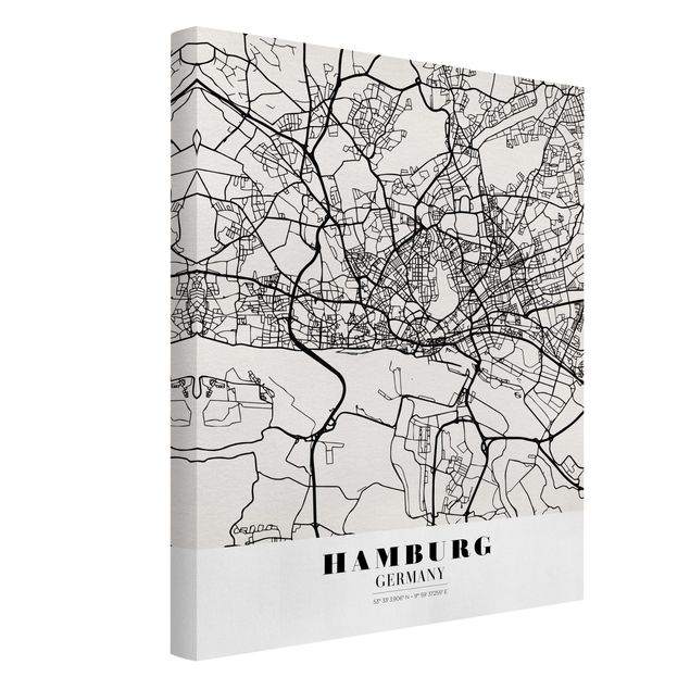 Leinwand Hamburg Stadtplan Hamburg - Klassik