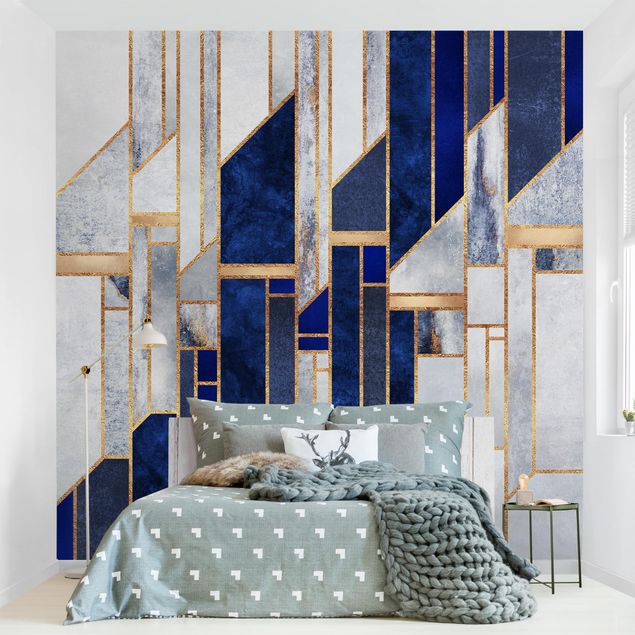 Wanddeko Schlafzimmer Geometrische Formen mit Gold