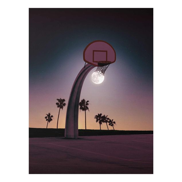 Wanddeko Jugendzimmer Basketball mit Mond