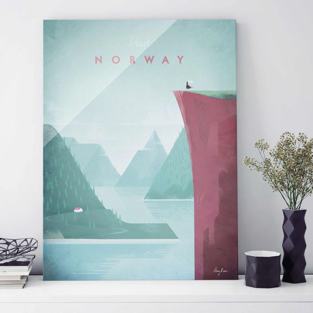 Wanddeko Schlafzimmer Reiseposter - Norwegen