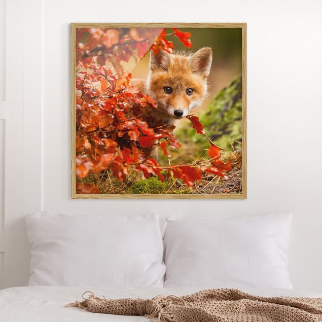 Wanddeko Schlafzimmer Fuchs im Herbst