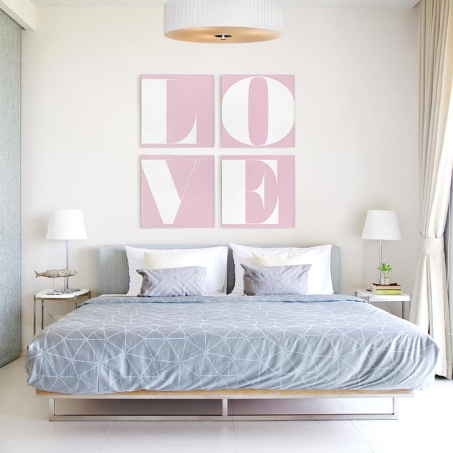 Wanddeko Schlafzimmer Antiqua Letter Love Rosé