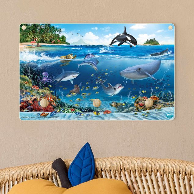 Wanddeko blau Animal Club International - Unterwasserwelt mit Tieren