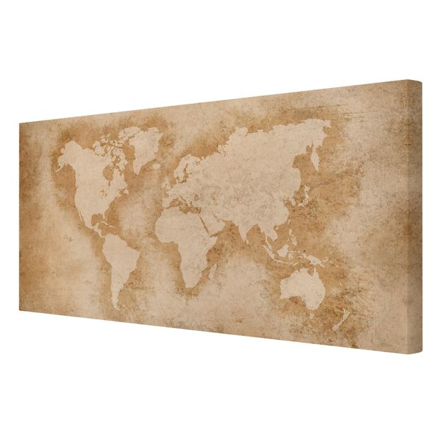 Wanddeko Büro Antike Weltkarte