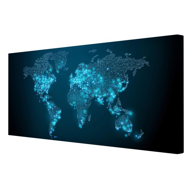 Wanddeko Esszimmer Connected World Weltkarte
