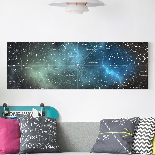 Wanddeko Wohnzimmer Sternbilder Karte Galaxienebel