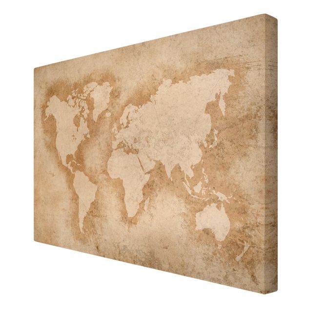 Wanddeko Büro Antike Weltkarte