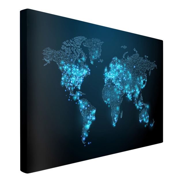 Wanddeko Flur Connected World Weltkarte