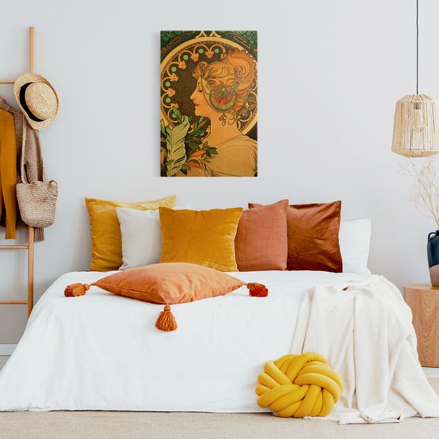 Wanddeko Schlafzimmer Alfons Mucha - Die Feder