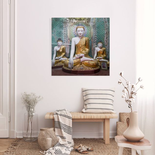 Wanddeko Wohnzimmer Buddha Statuen