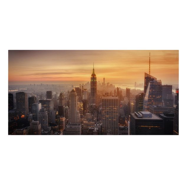 Wanddeko Flur Manhattan Skyline Abendstimmung