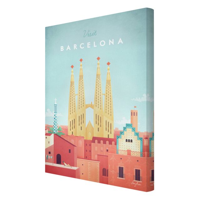 Wanddeko Büro Reiseposter - Barcelona