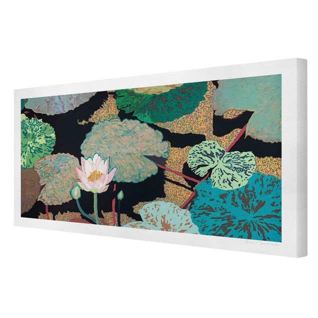 Wanddeko Esszimmer Seerose mit Blättern II
