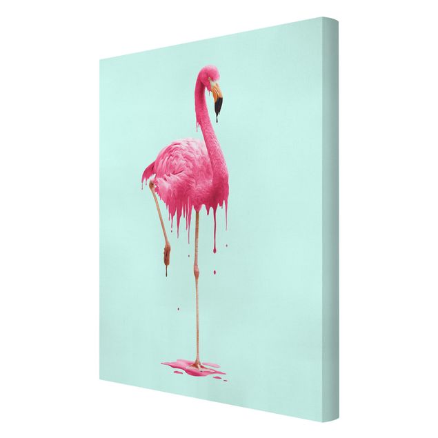 Leinwand Vögel Schmelzender Flamingo