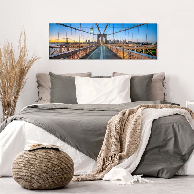 Wanddeko Wohnzimmer Morgenblick von der Brooklyn Bridge