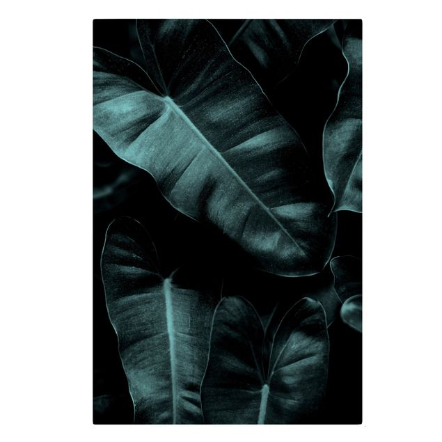 Wanddeko Esszimmer Dschungel Blätter Dunkelgrün