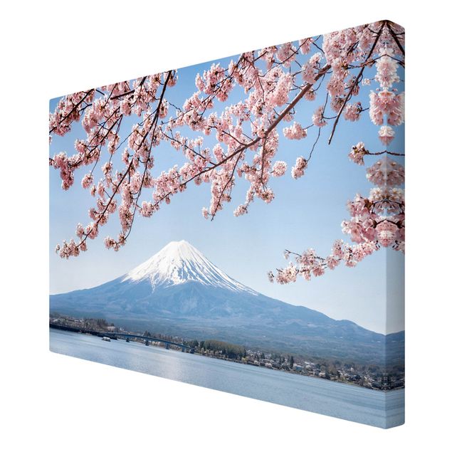 Wanddeko Flur Kirschblüten mit Berg Fuji