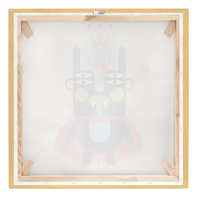 Wanddeko Indianer Collage Ethno Monster - König