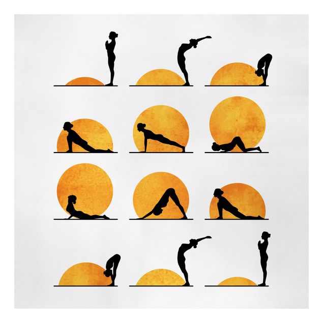 Wanddeko Esszimmer Yoga - Der Sonnengruß