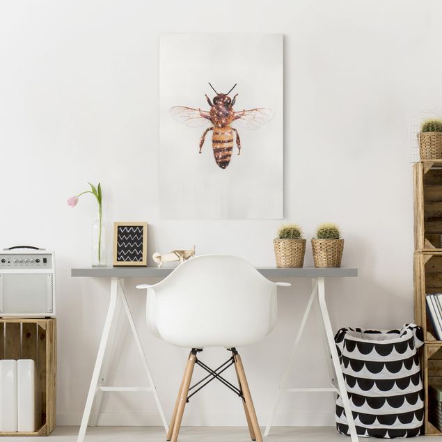 Wanddeko Schlafzimmer Biene mit Glitzer