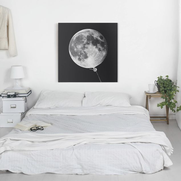 Wanddeko Schlafzimmer Luftballon mit Mond