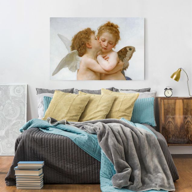 Wanddeko Schlafzimmer William Adolphe Bouguereau - Der erste Kuss