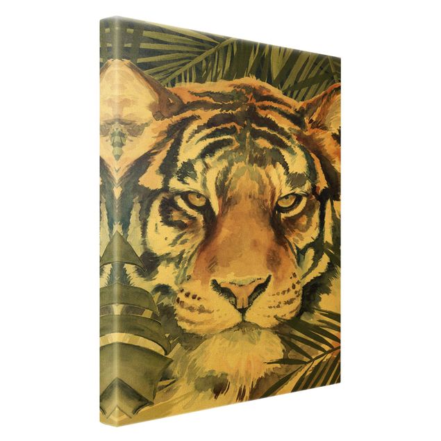 Wanddeko Esszimmer Tiger im Dschungel