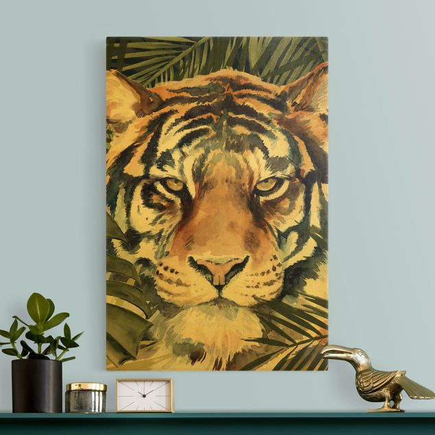 Wanddeko Schlafzimmer Tiger im Dschungel
