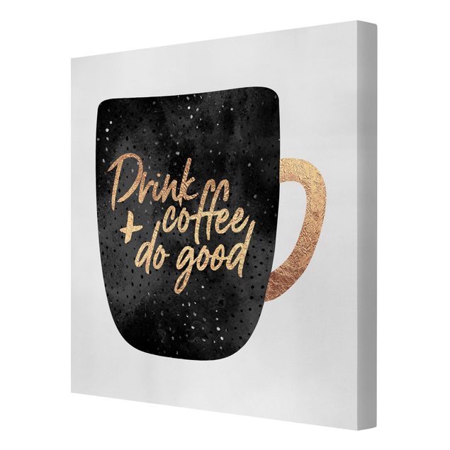 Deko Aquarell Drink Coffee, Do Good - schwarz