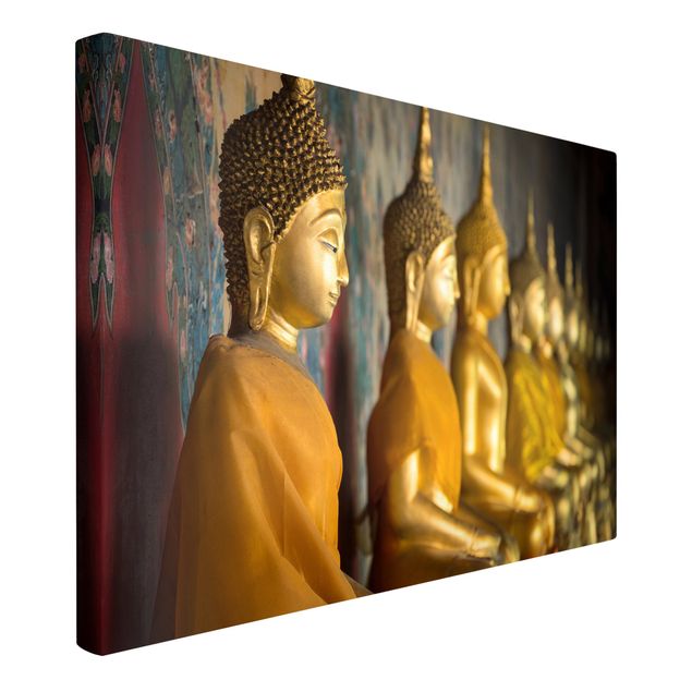Wanddeko Schlafzimmer Goldene Buddha Statuen
