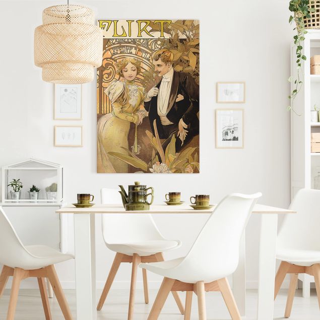 Wanddeko Wohnzimmer Alfons Mucha - Werbeplakat für Flirt Biscuits