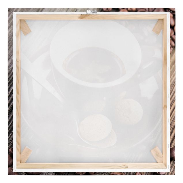 Wanddeko Fotografie Kaffeetasse mit Kaffeebohnen
