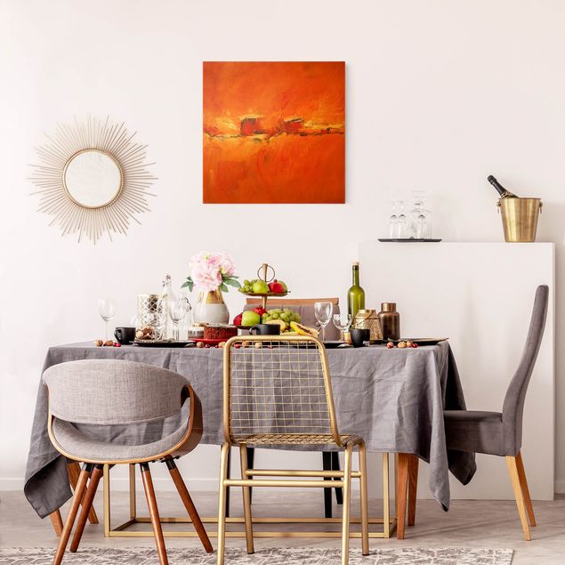 Wanddeko Esszimmer Komposition in Orange