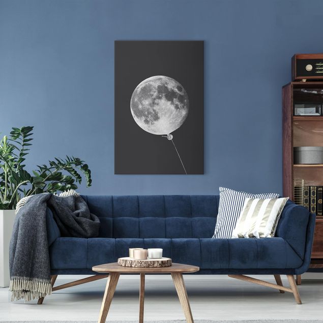 Wanddeko Schlafzimmer Luftballon mit Mond