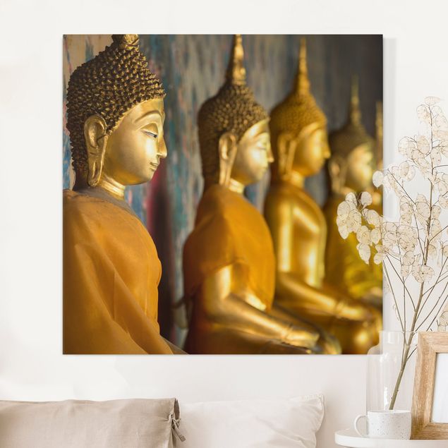 Wandbilder Asien Goldene Buddha Statuen
