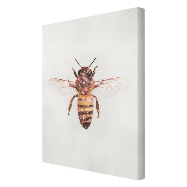 Wanddeko Büro Biene mit Glitzer