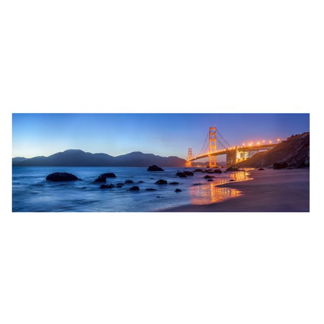Wanddeko Flur Golden Gate Bridge am Abend