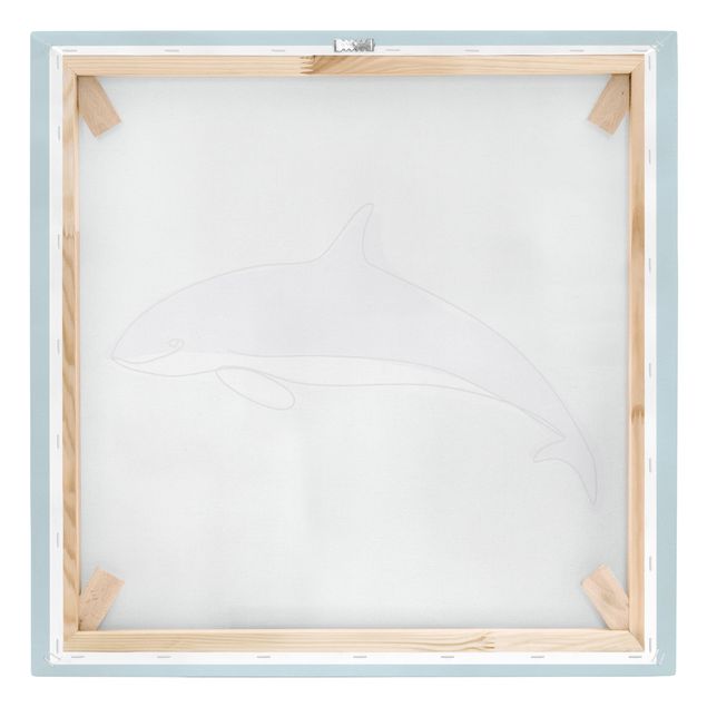 Wanddeko Mädchenzimmer Delfin Line Art