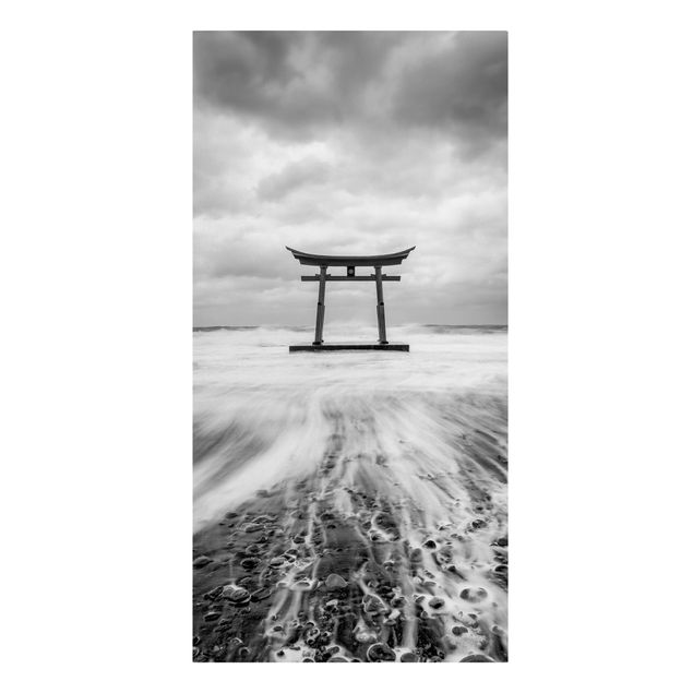 Wanddeko Flur Japanisches Torii im Meer