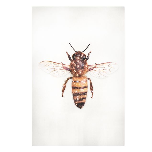 Wanddeko Esszimmer Biene mit Glitzer