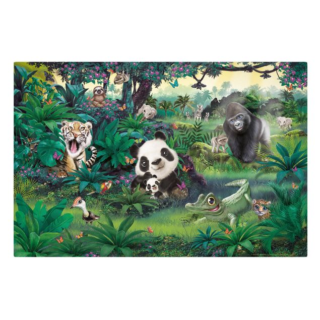 Wanddeko Büro Animal Club International - Dschungel mit Tieren