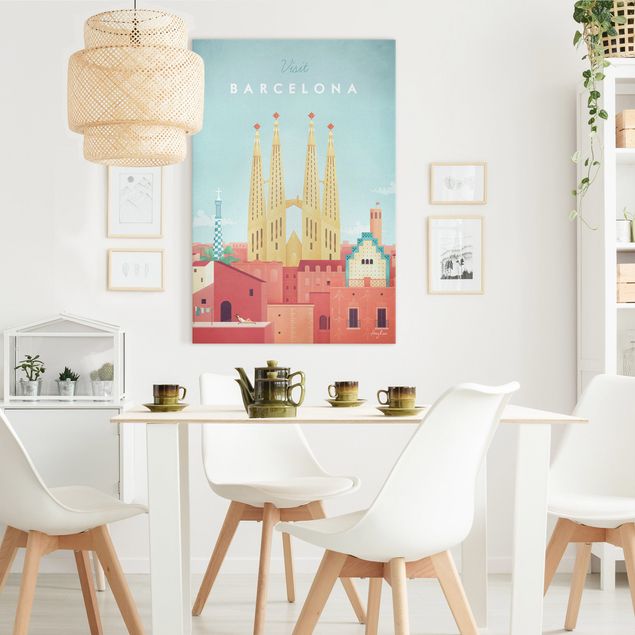 Wanddeko Wohnzimmer Reiseposter - Barcelona